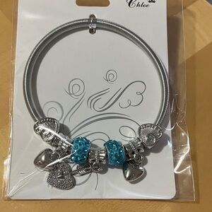 Silver Bracelet with Blue Accents